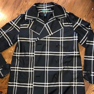 Ralph lauren plaid trench coat.